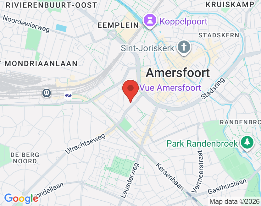 Kaart van Amersfoort Utrechtseweg 7, 3811 NA Amersfoort